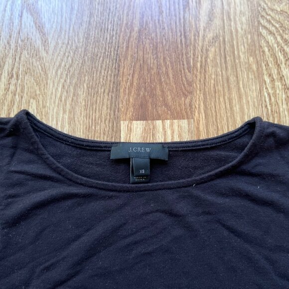 J. Crew Black Tie Front Long Sleeve Tee - Picture 3 of 11